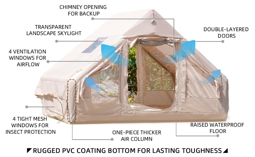 Inflatable Tents for Camping,Large Inflatable Camping Tent with Hand Pump,Inflatable Tent,Easy Setup Tents for Camping Portable