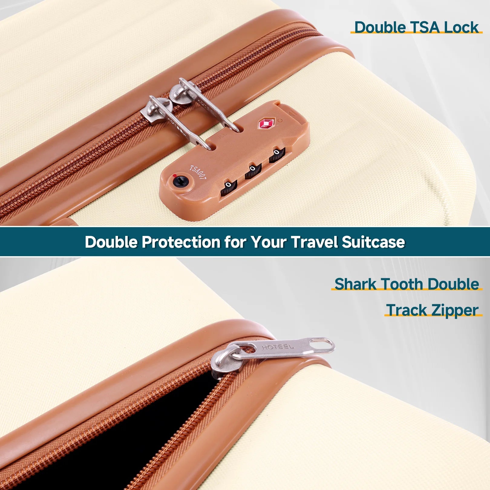 6 Piece Luggage Set With Spinner Wheels Carry On Suitcase Set Duffel&Toiletry Bag With TSA Lock ABS+PC For Business Travel