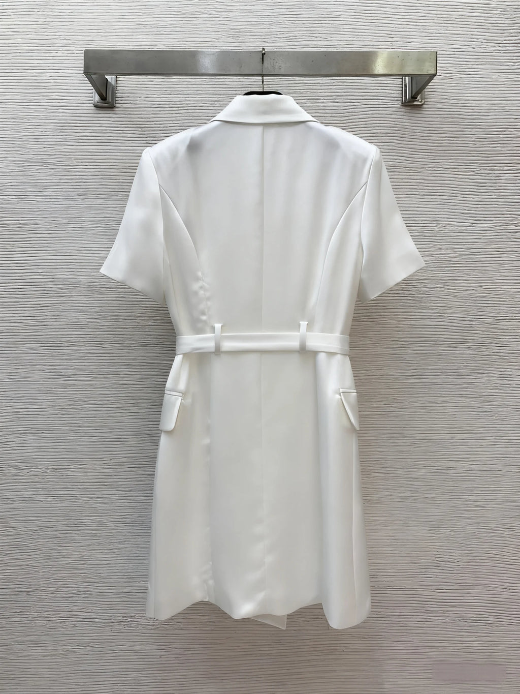 2025 autumn new style C short sleeved suit knee length business style women's slim fit waist cinching dress