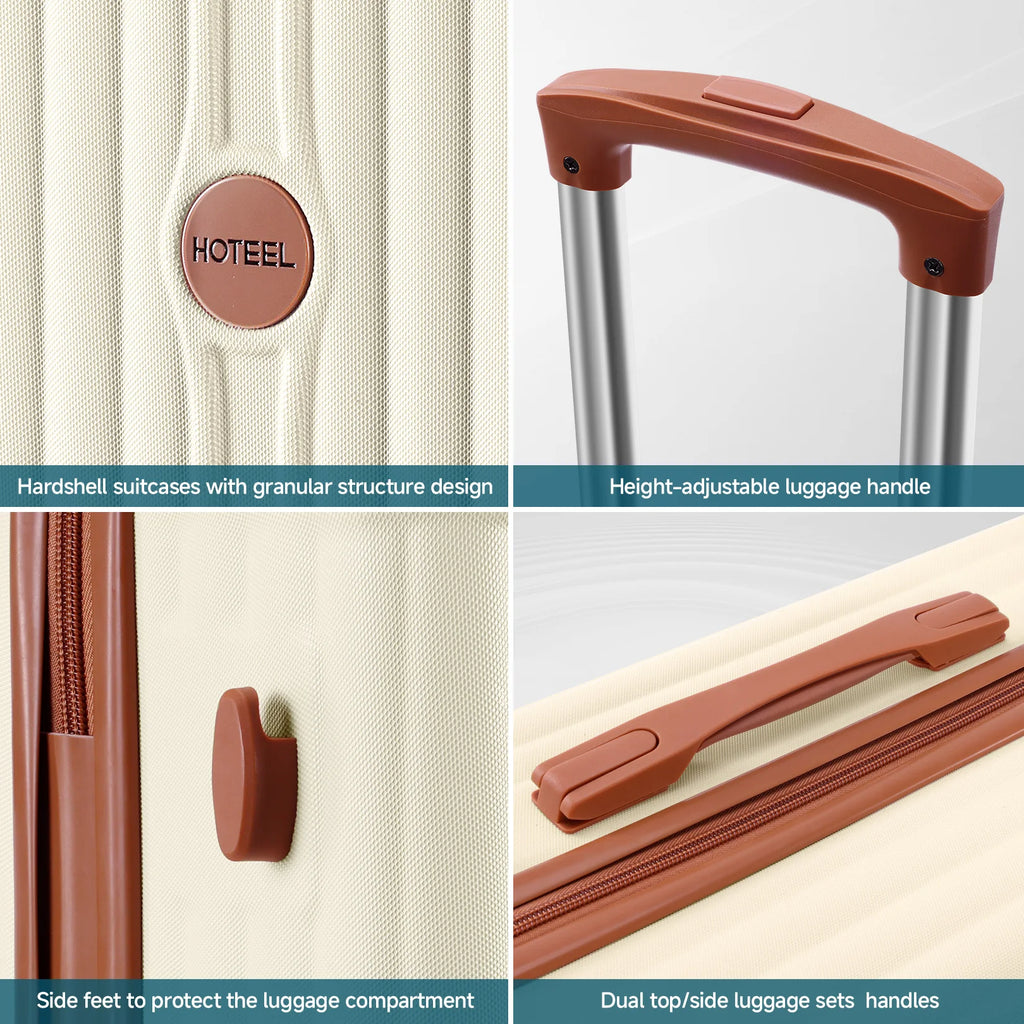 6 Piece Luggage Set With Spinner Wheels Carry On Suitcase Set Duffel&Toiletry Bag With TSA Lock ABS+PC For Business Travel