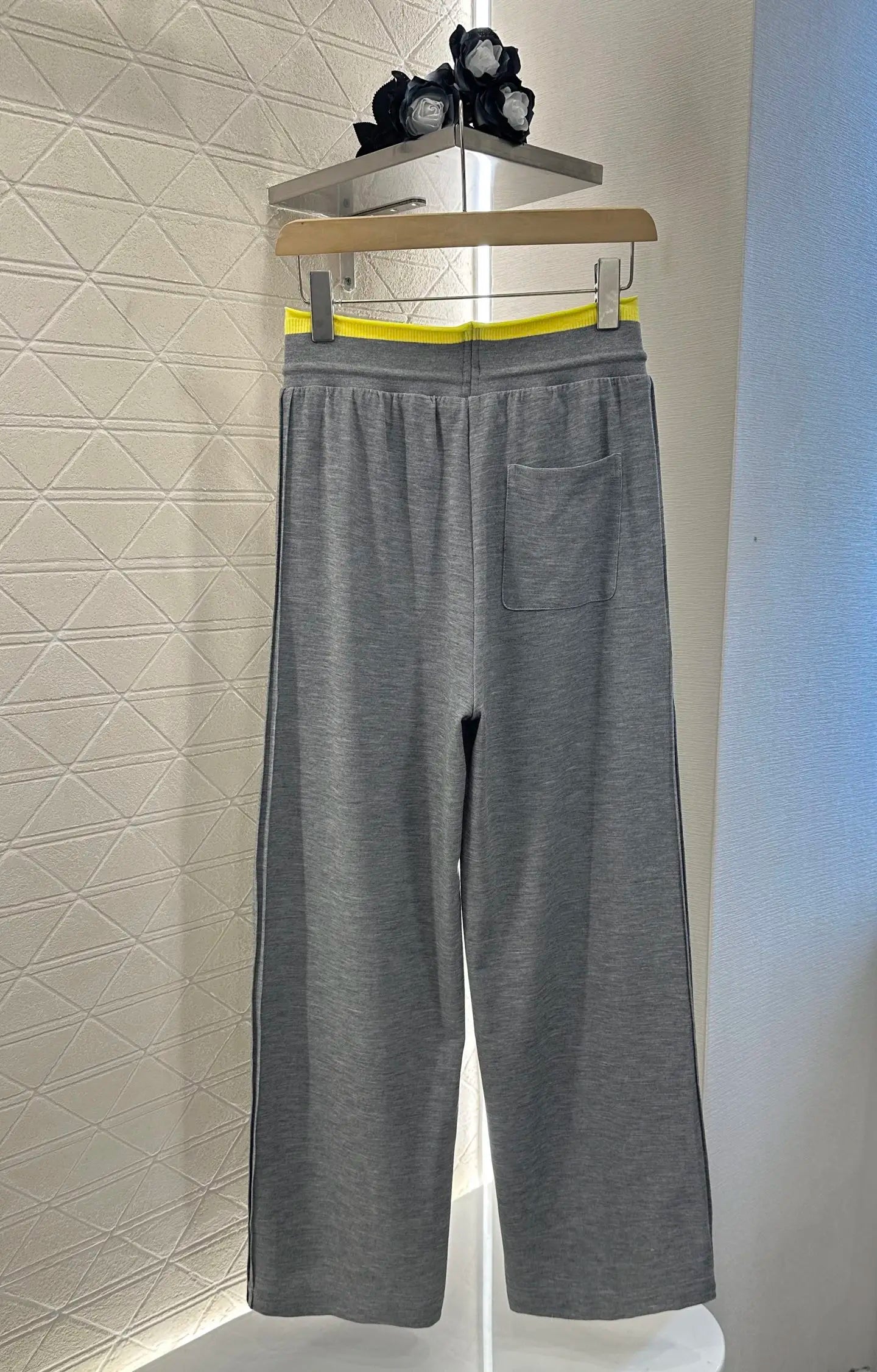 2025 New Twill Cotton Drawstring Ribbon Wide Leg Pants 156