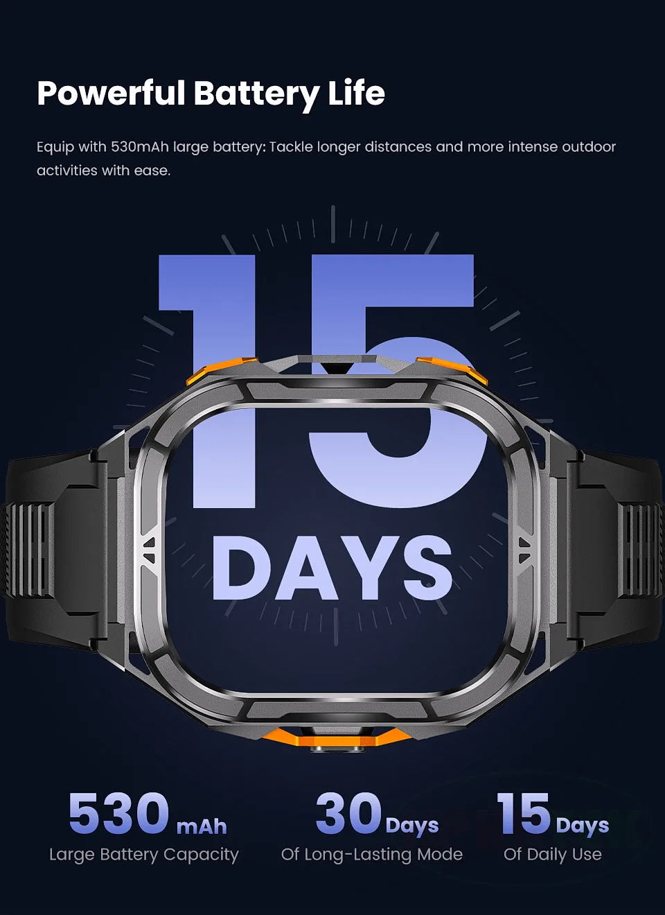 X5 GPS-Sportuhr 1,96 Zoll AMOLED-Bildschirm Herzfrequenzmesser 5 ATM Wasserdichte Smartwatch