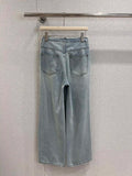 2025 Spring/Summer New Style Bearded Waist Hole Straight leg Jeans 133