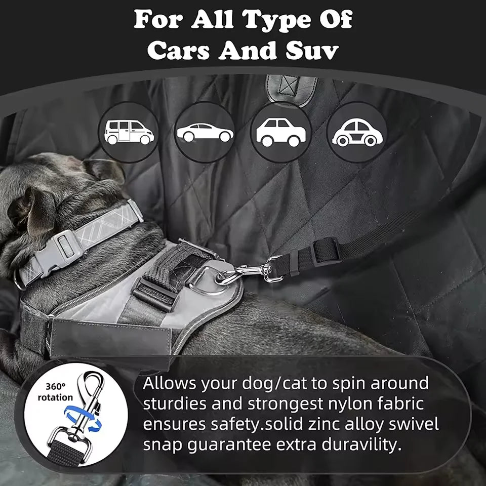 Solid Color 2 in 1 Pet Car Seat Belt Nylon Leash Rear Seat Belt Adjustable Dog Harness Collar Pet Accessories Pet Supplies