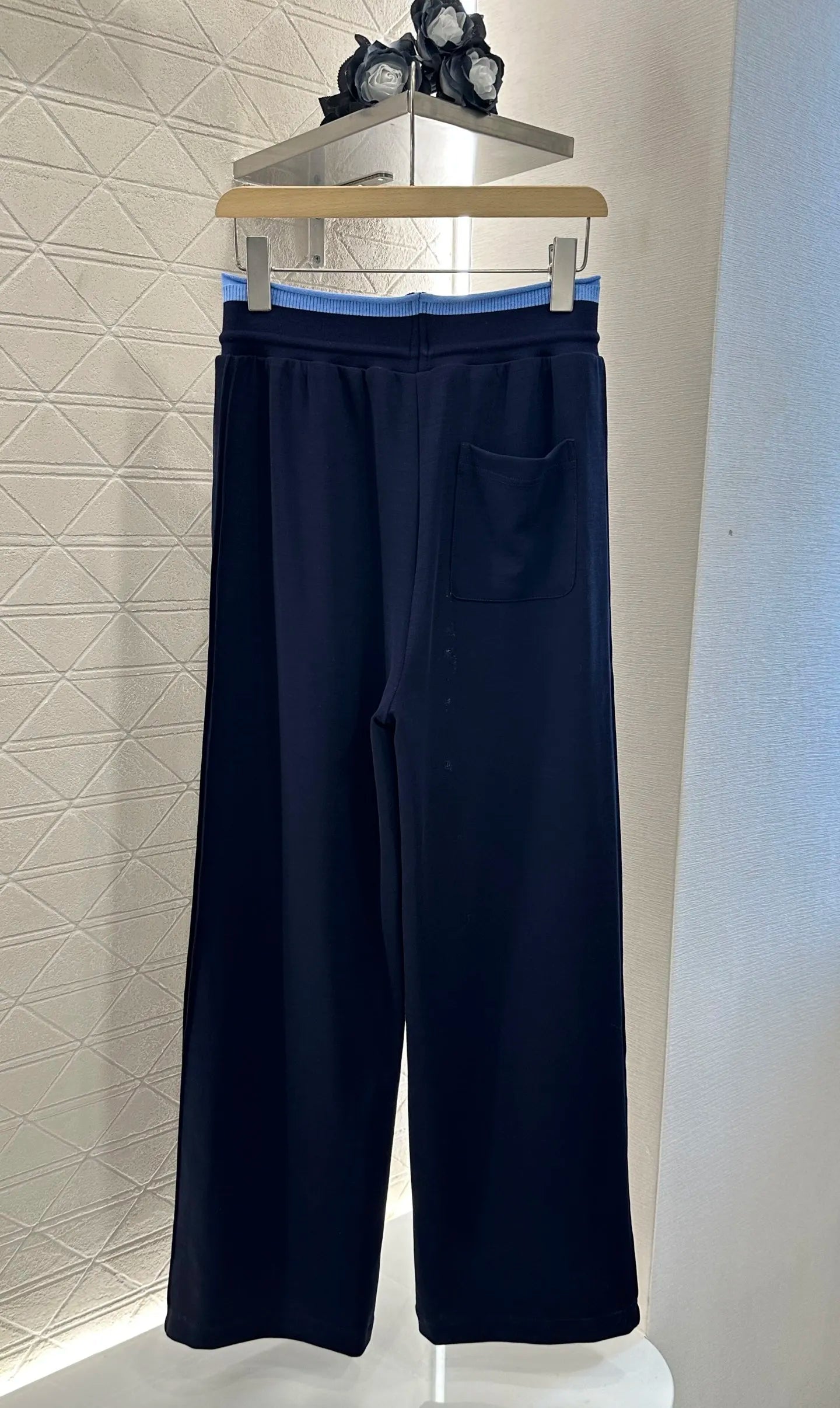 2025 New Twill Cotton Drawstring Ribbon Wide Leg Pants 156