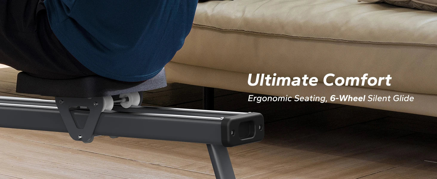 MERACH Rowing Machine Magnetic Rower Machine for Home 16 Levels Quiet Resistance Dual Slide Rail Max 350lb Weight Capacity  R02