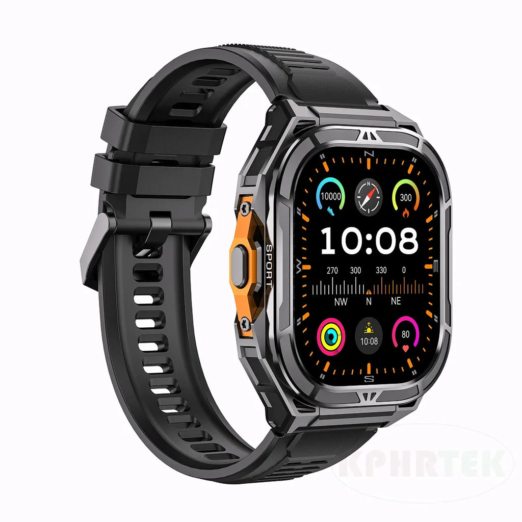 X5 GPS-Sportuhr 1,96 Zoll AMOLED-Bildschirm Herzfrequenzmesser 5 ATM Wasserdichte Smartwatch