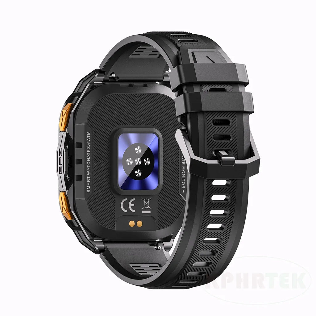 X5 GPS-Sportuhr 1,96 Zoll AMOLED-Bildschirm Herzfrequenzmesser 5 ATM Wasserdichte Smartwatch
