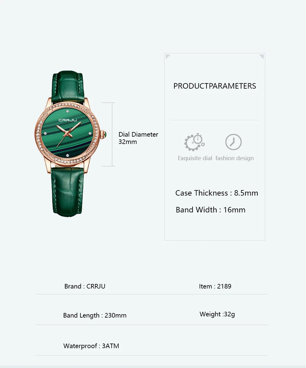 CRRJU New Women Watches Top Brand Luxury Wrist watch relogio feminino Clock for Women Leather Ladies Quartz Ladies Wristwatch