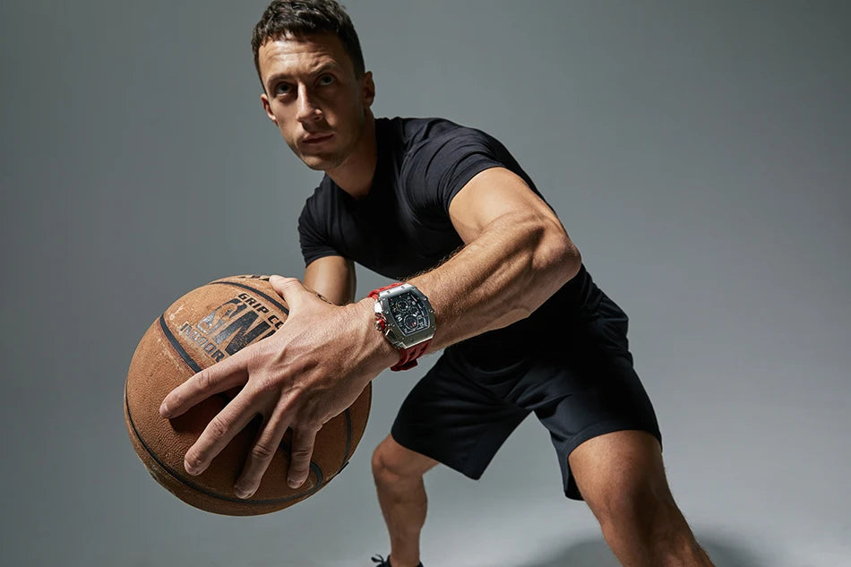 TSAR BOMBA Watch for Men Luxury Brand Tonneau Design Waterproof Clock Stainless Steel Wristwatch Fashion Rectangle Mens Watch