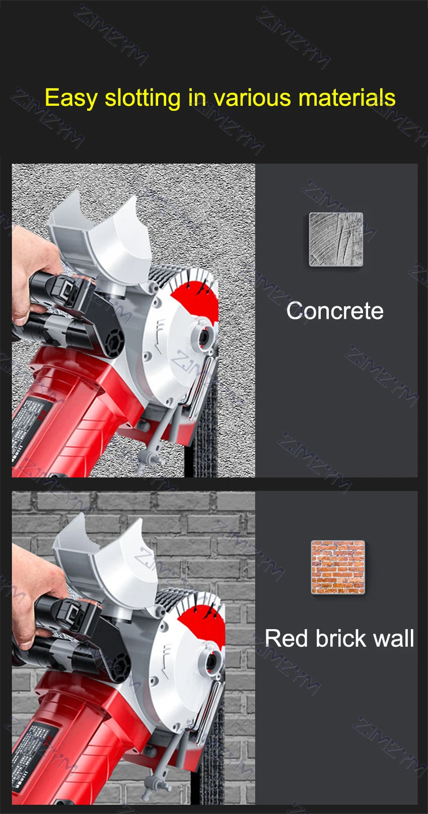 KCJ-001 220V Electric Wall Chaser Handheld Laser Slotting Machine Brick Wall Cutting Machine Concrete Groove Slotting Machine