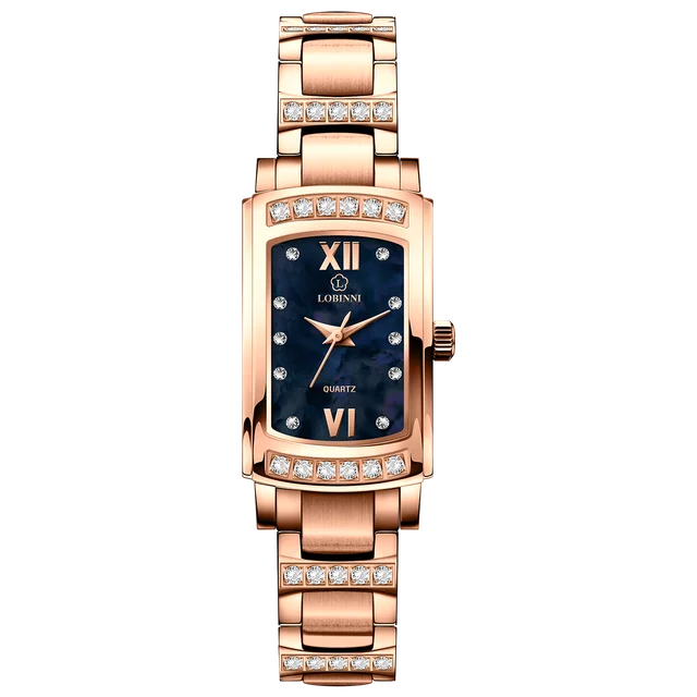 LOBINNI Women Watches Luxury Crystal Rhinestone Quartz Watch for Ladies Romantic Gift Waterproof Clock