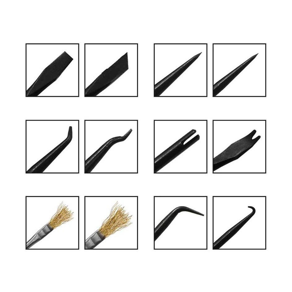 6pcs Desoldering Aid Tool Kit Help Solder Auxiliary Tools Welding Work Electronic Heat Assist for Grinding PCB Cleaning Repair