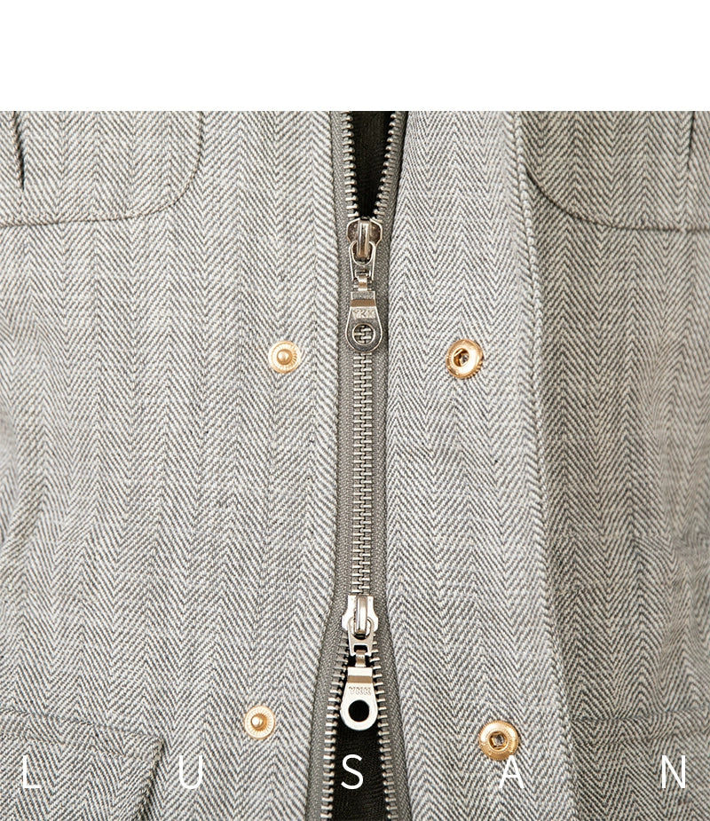 Cotton and Linen Vertical Collar Tight Waist M65 Hunting Jacket Retro All-match Spring and Summer Lightweight Casual Jacket