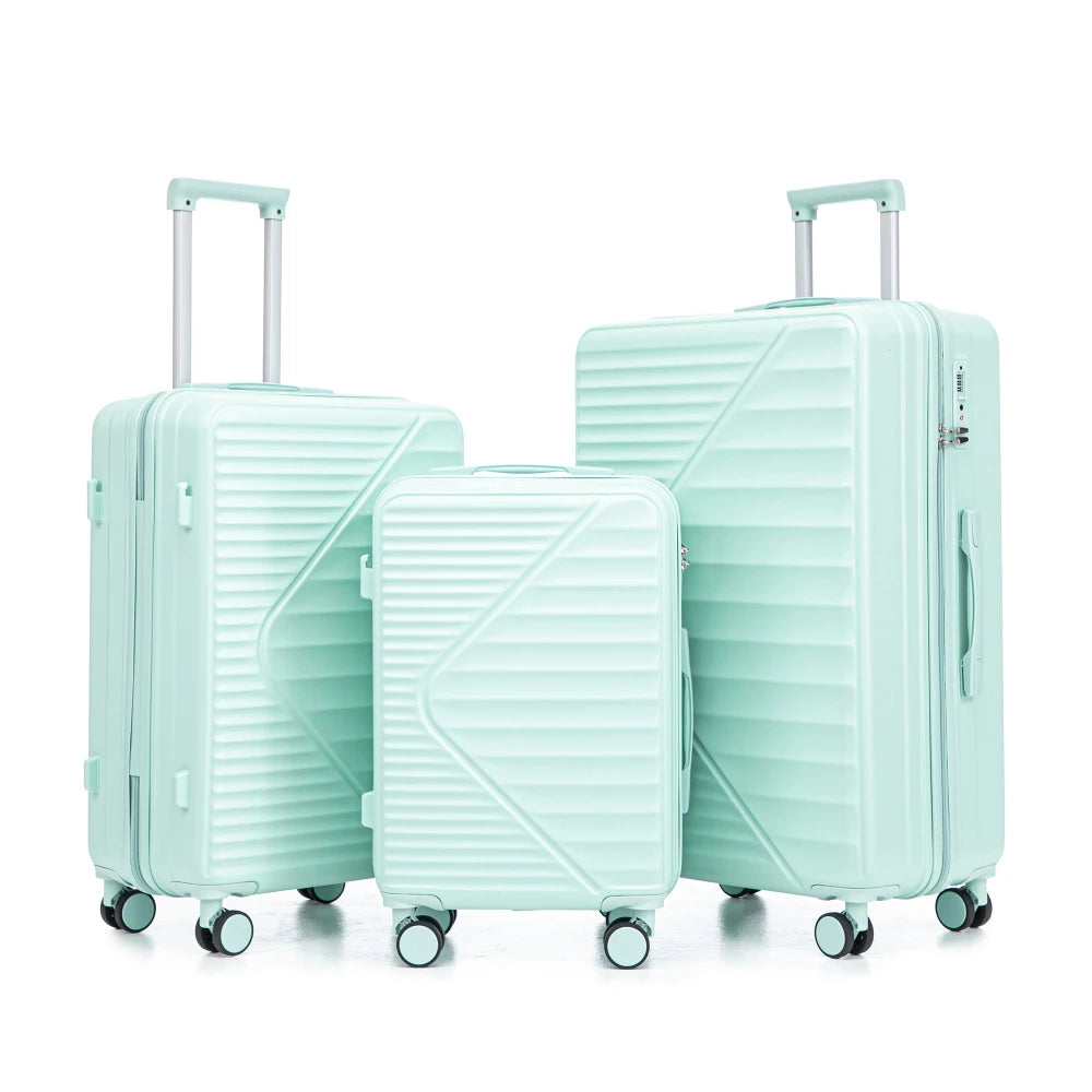 HIFINE TOURIST 20"/24"/28" 3 Pcs/set in ABS Spinner Wheel Luggage Carry on Suitcase Matching Color TSA Combination Lock