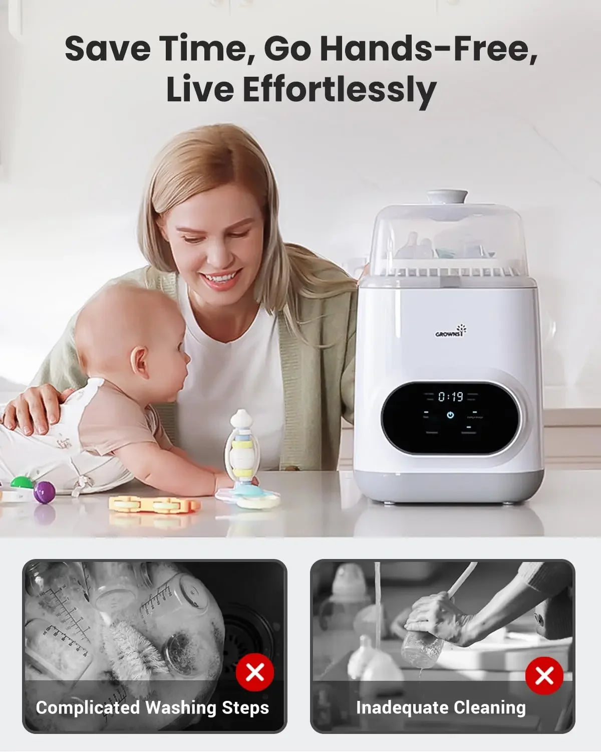 Authenticity guarantee.Bottle Washer Pro | All-in-One Bottle Washer and Sterilizer and Dryer | Baby Bottle Washer for Bottles, P