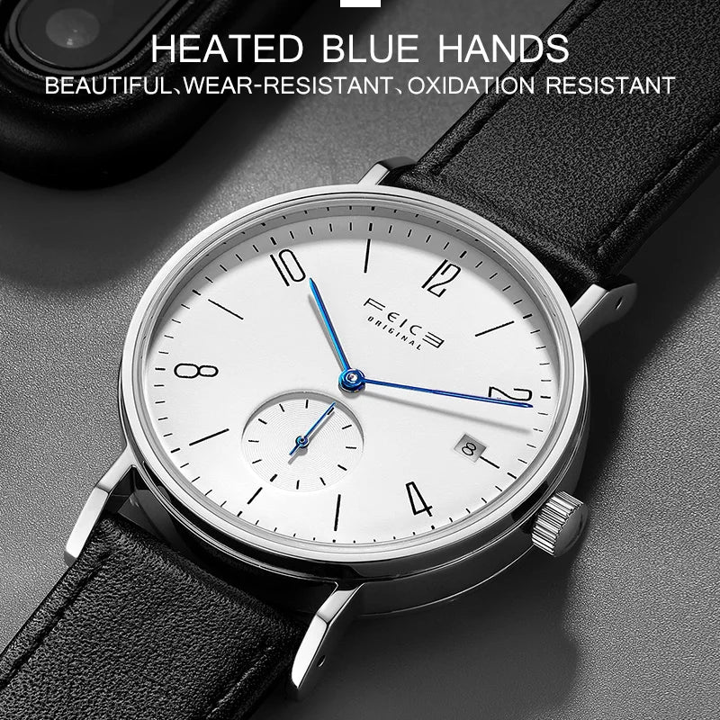 FEICE Unisex Wristwatch Bauhaus Men's Watches Automatic Mechanical Watch Stainless Steel Waterproof Casual Fashion Watch FM201