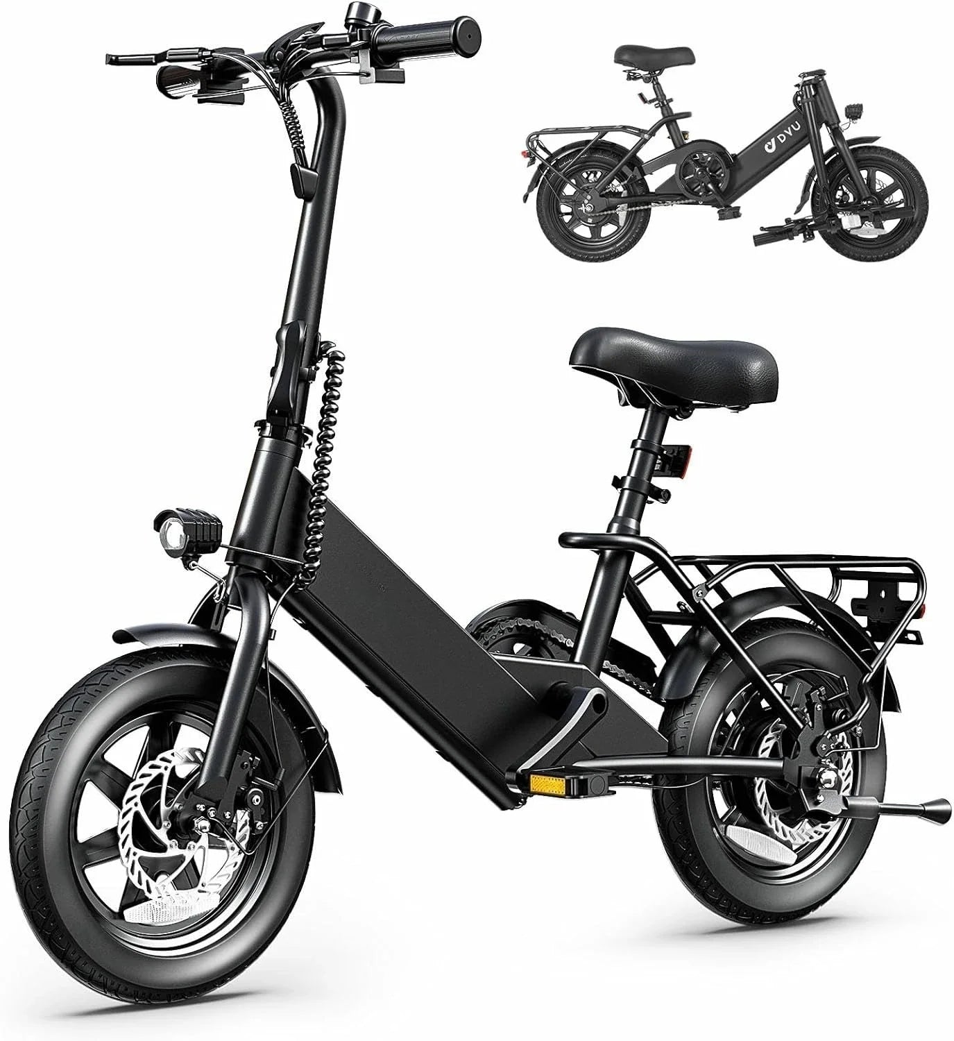 Folding Electric Bicycle,Commuter City E-Bike with 350W Motor and 36V 7.5Ah Battery,3 Levels Assist, Dual Disc Brakes,14/16"