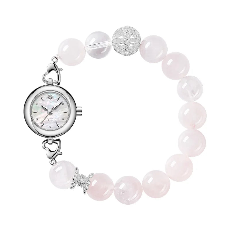 TIMETOKEN T495LS-D2 2025 New Style Womens Watch Natural Rose Quartz Fashionable & Versatile
