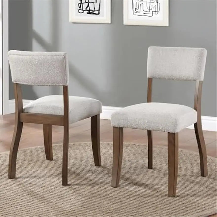 Furniture Wade 5pc Dining Table Set, 48" Round Glass Tap Top w/ 4 White Upholstered Side Chairs, 10mm Tempered Glass, Dining Ro