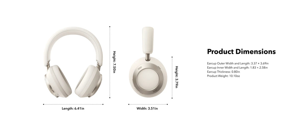 Adaptive Active Noise Cancelling Headphones Driven by 6 Mics, Super Foldable Design, 60H Lossless Audio, Ultra-Fast Charging