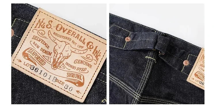 Non Stock 1936 Model Cowboy Selvedge Denim Jeans 36101B Amekaji Cinch Back Men Pants