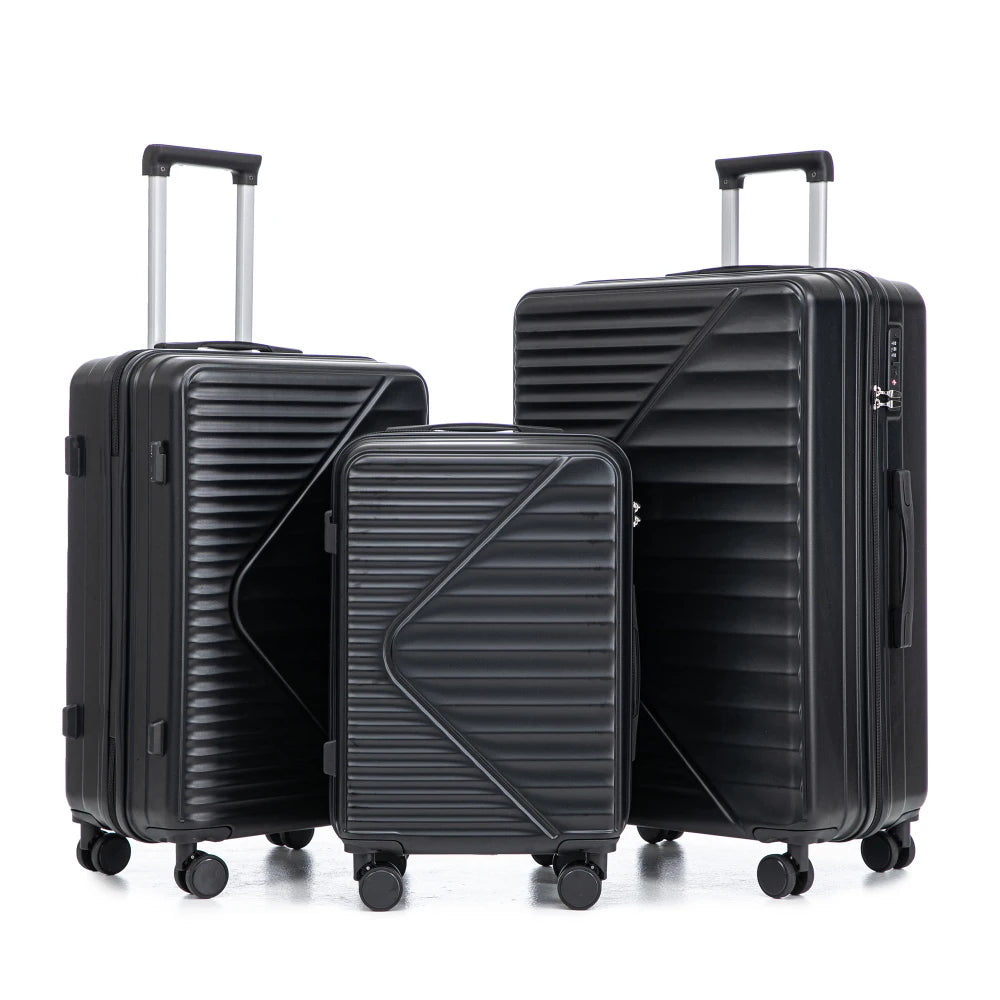 HIFINE TOURIST 20"/24"/28" 3 Pcs/set in ABS Spinner Wheel Luggage Carry on Suitcase Matching Color TSA Combination Lock