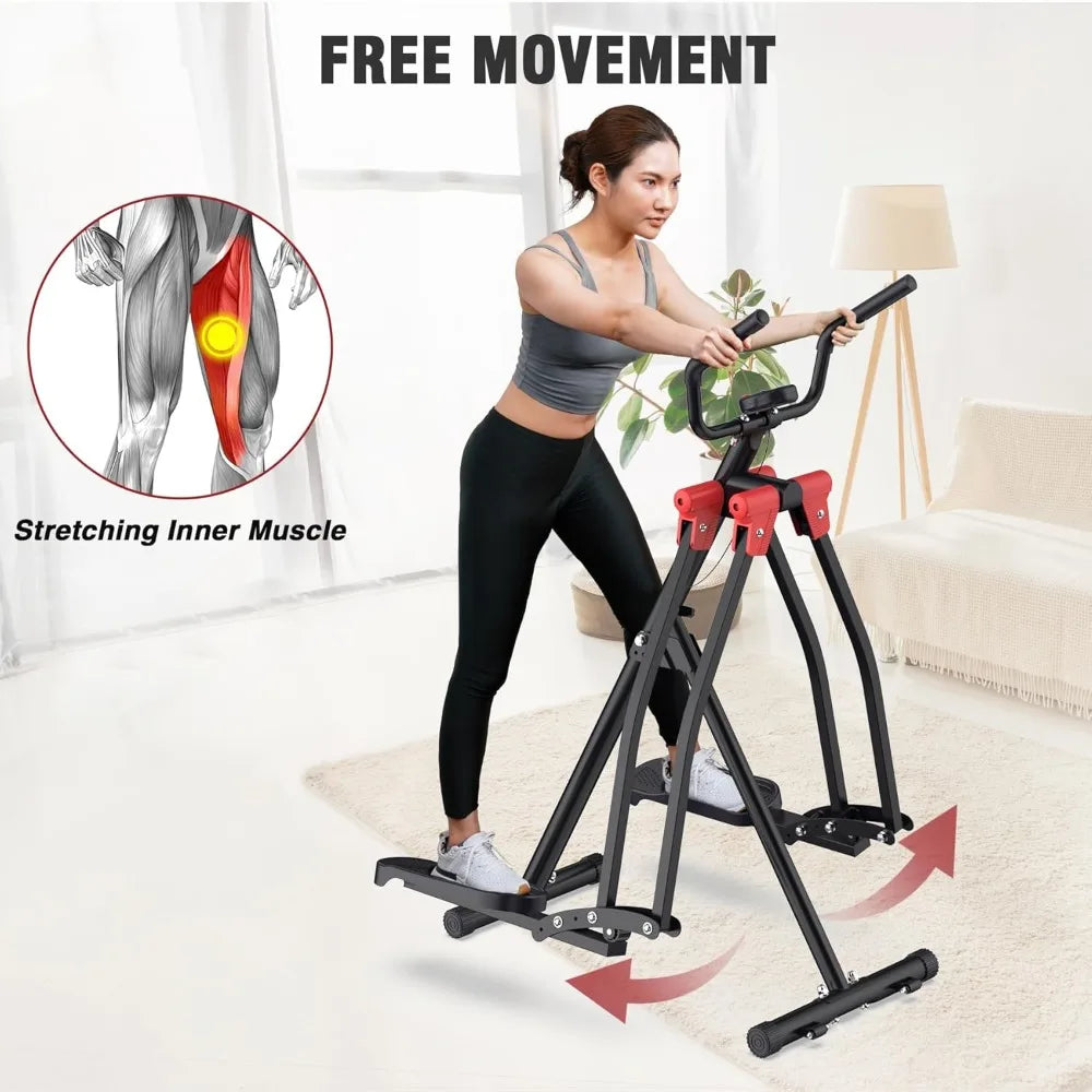 Air Walk Elliptical Glider Machine,Ellipse Home Cross-Training Arm/Leg Cardio Workout Machine for Senior & Adult,Side Sway Actio