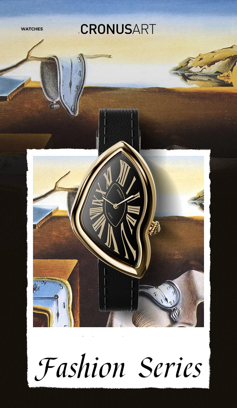 CRONUSART Women Quartz Watch 28mm*46mm Luxury Ladies Wristwatch Irregular Case Crystal Mirror Thickness 8.1mm