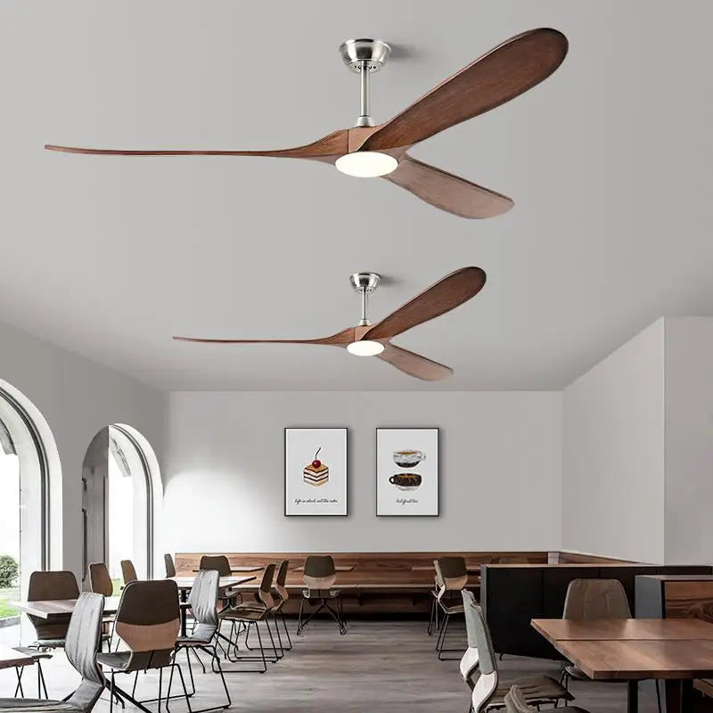 88 Inch Large Ceiling Fan With Remote Control DC Motor Reverse Wood Blades Fans Lighting High Quanlity Design Wooden Fans Light