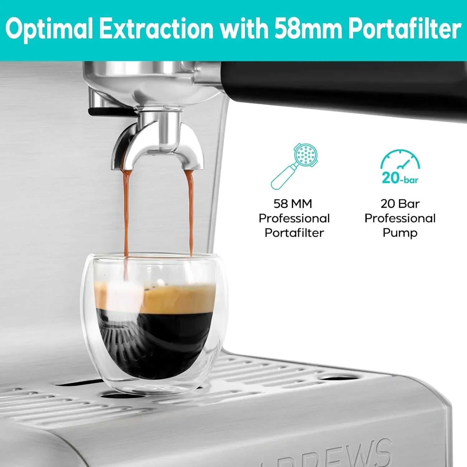 the Ultra Espresso Machine with LCD Display, Powerful Milk Frother and Customizable Brewing Temperature