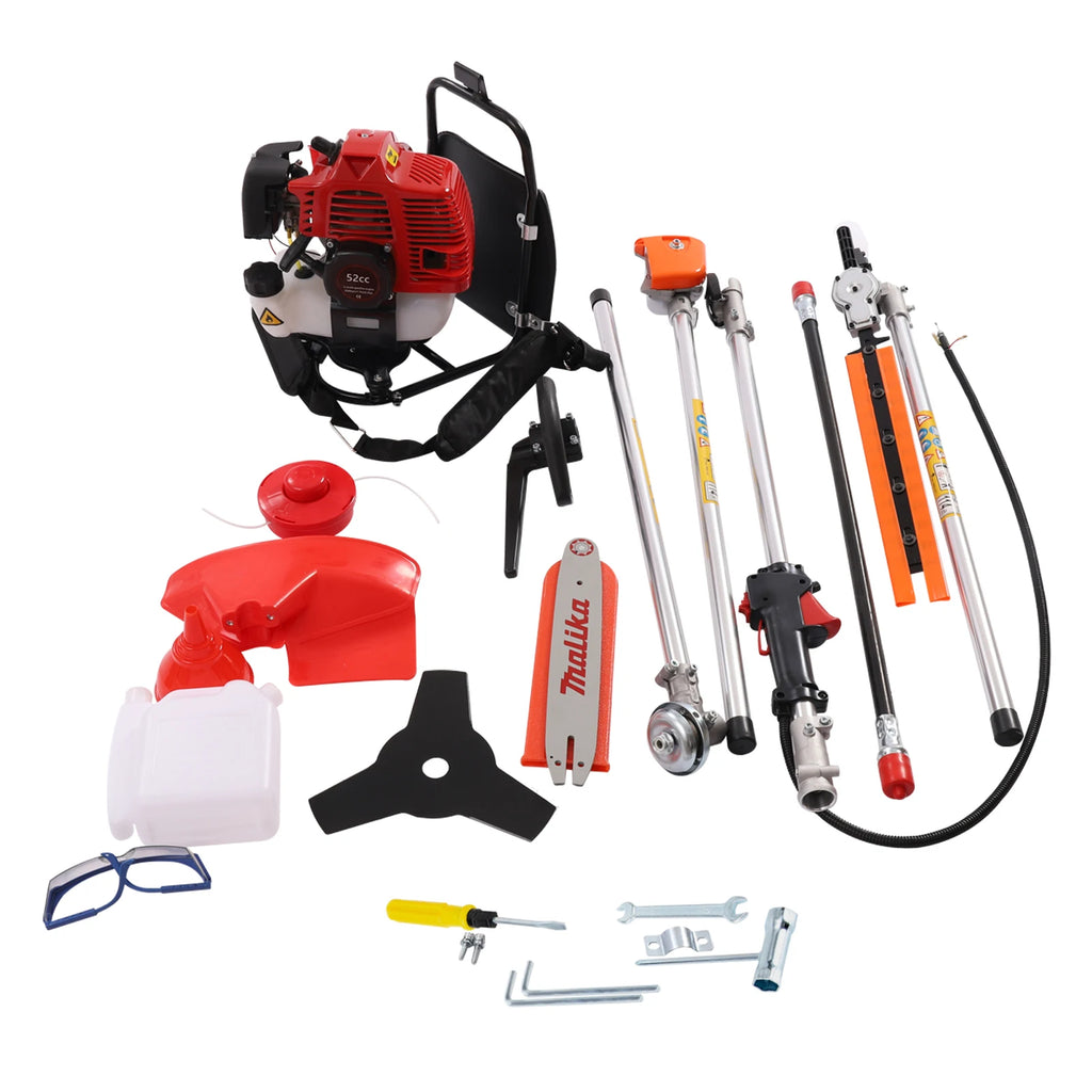 Powerful 52cc 4 in 1 Multi Functional Trimming Tools Gas Hedge Trimmer Weed Eater String Trimmer  Brush Cutter Pole Saw