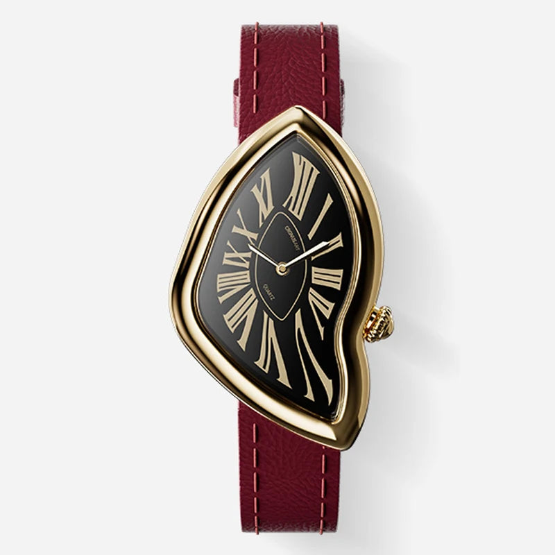 CRONUSART Women Quartz Watch 28mm*46mm Luxury Ladies Wristwatch Irregular Case Crystal Mirror Thickness 8.1mm