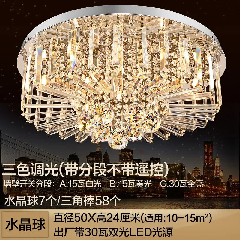 2025Crystal LED Ceiling Chandelier Living Room Decor Gold Lustre Luxury Lighting Dining Bedroom Island Light Indoor Ceiling Lamp