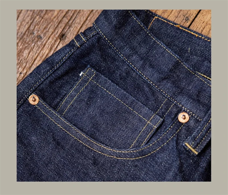 Red Tornado WW2 Model High Waist Loose Straight Men's Jeans 14oz Selvedge Denim Pants