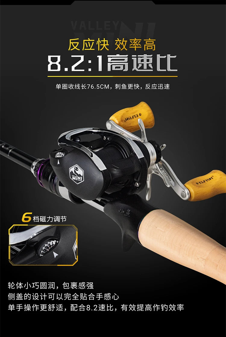 ERYU Mini 2025 Aluminum Alloy Baitcasting Reel with Magnetic Brake and 9+1 Bearings for Lure Fishing
