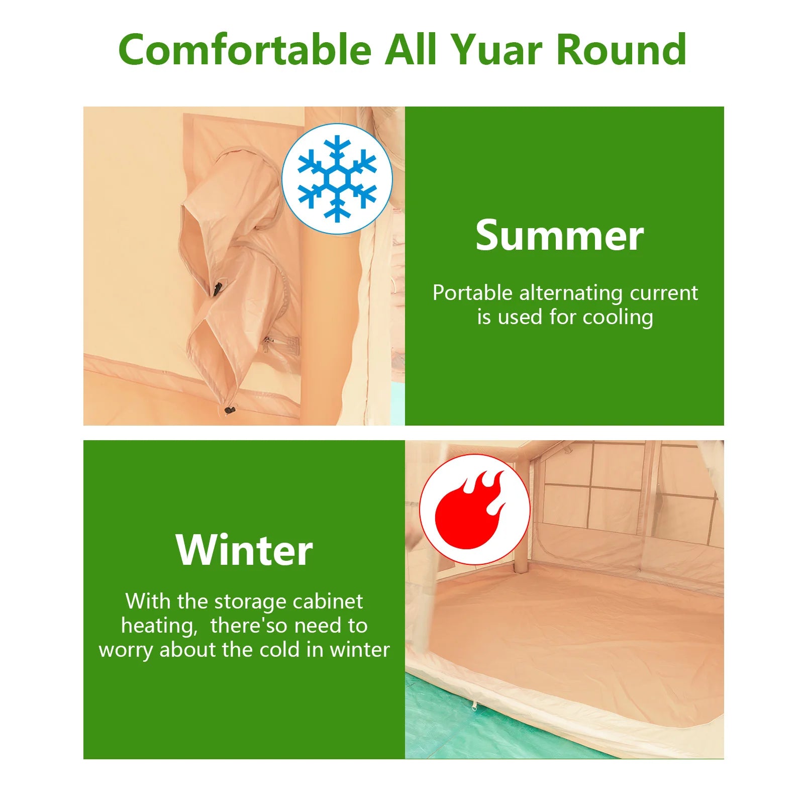 12m² Inflatable House with Skylight Air Glamping Tents Easy Setup Inflatable Camping Tent with Pump Camping with Mesh Windows