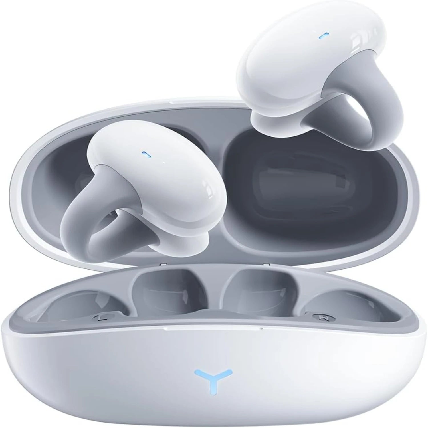 Clip-On Earbuds Open Ear Headphones Wireless Bluetooth Ear Buds -in Microphone, Lightweight Comfort, Stable Fit Earphones for Ru