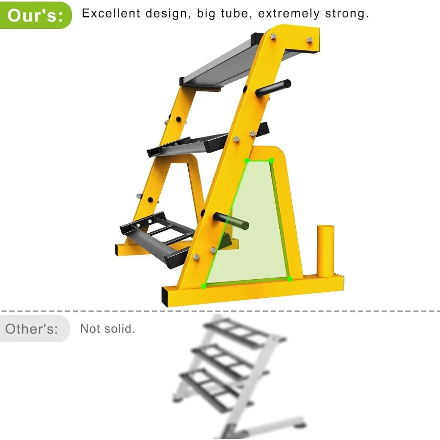 Heavy Duty 3 Tier Dumbbell Rack Multifunctional Weight Rack for Dumbbells Home Gym Equipment Suitable for Storage of Dumbbell K