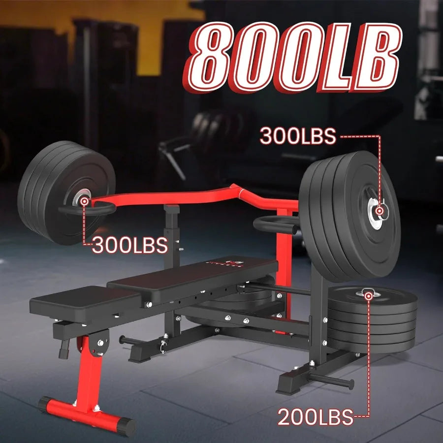 Chest Press Machine – Bench Press with Adjustable Backrest & Dual Band Pegs, Adjustable Flat Incline Bench for Chest, AB Worko