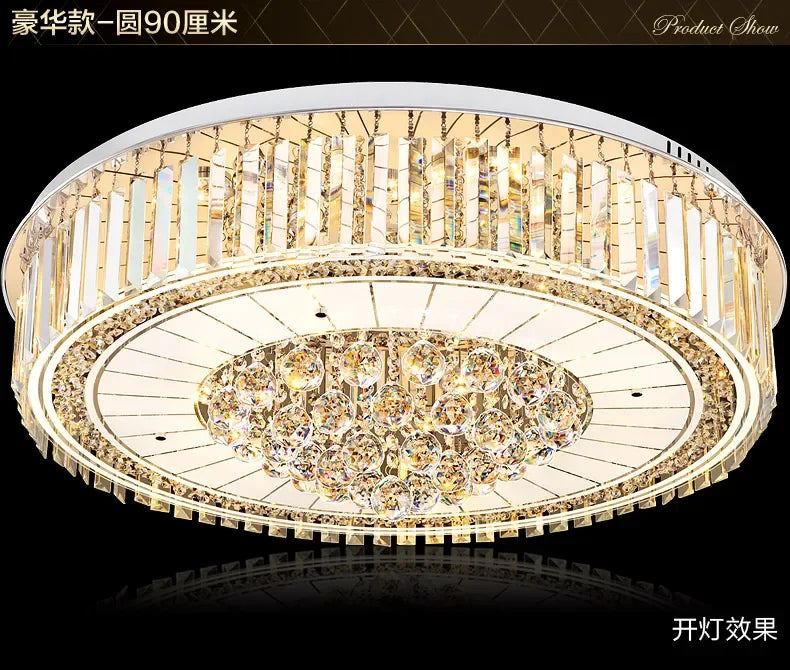2025Crystal LED Ceiling Chandelier Living Room Decor Gold Lustre Luxury Lighting Dining Bedroom Island Light Indoor Ceiling Lamp