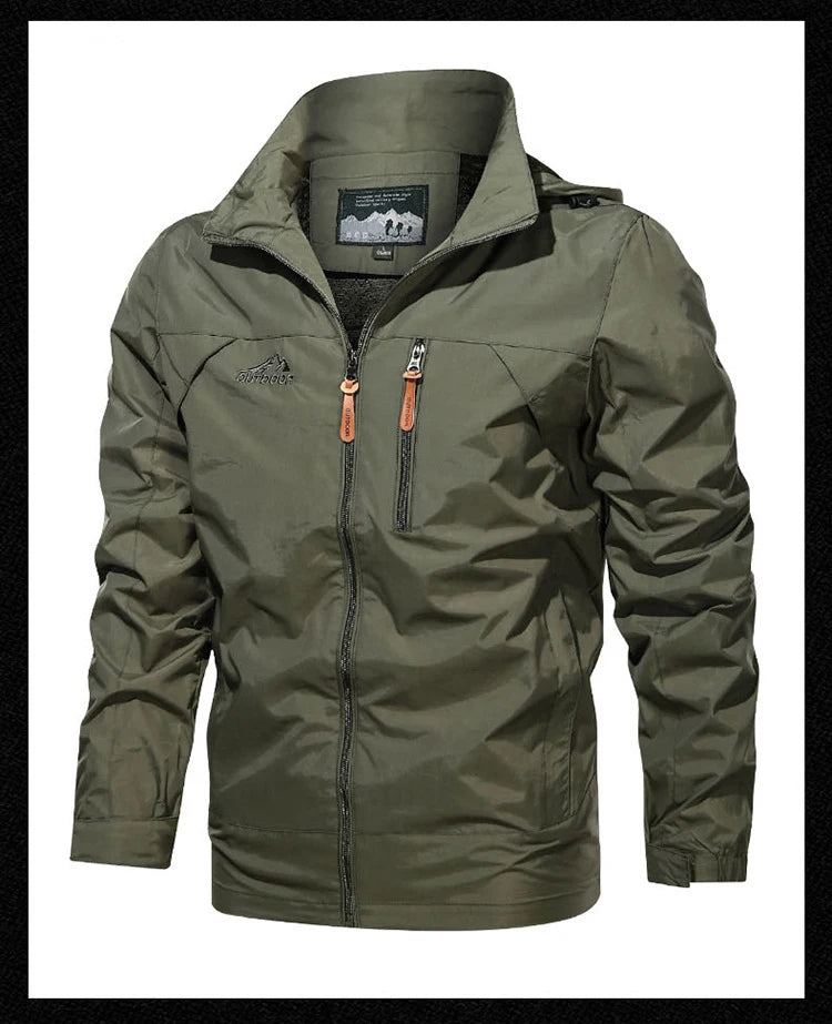 Men's Sports Jacket Men's 2025 Spring and Autumn New Solid Color Casual Windproof and Waterproof Jacket Winter Jacket