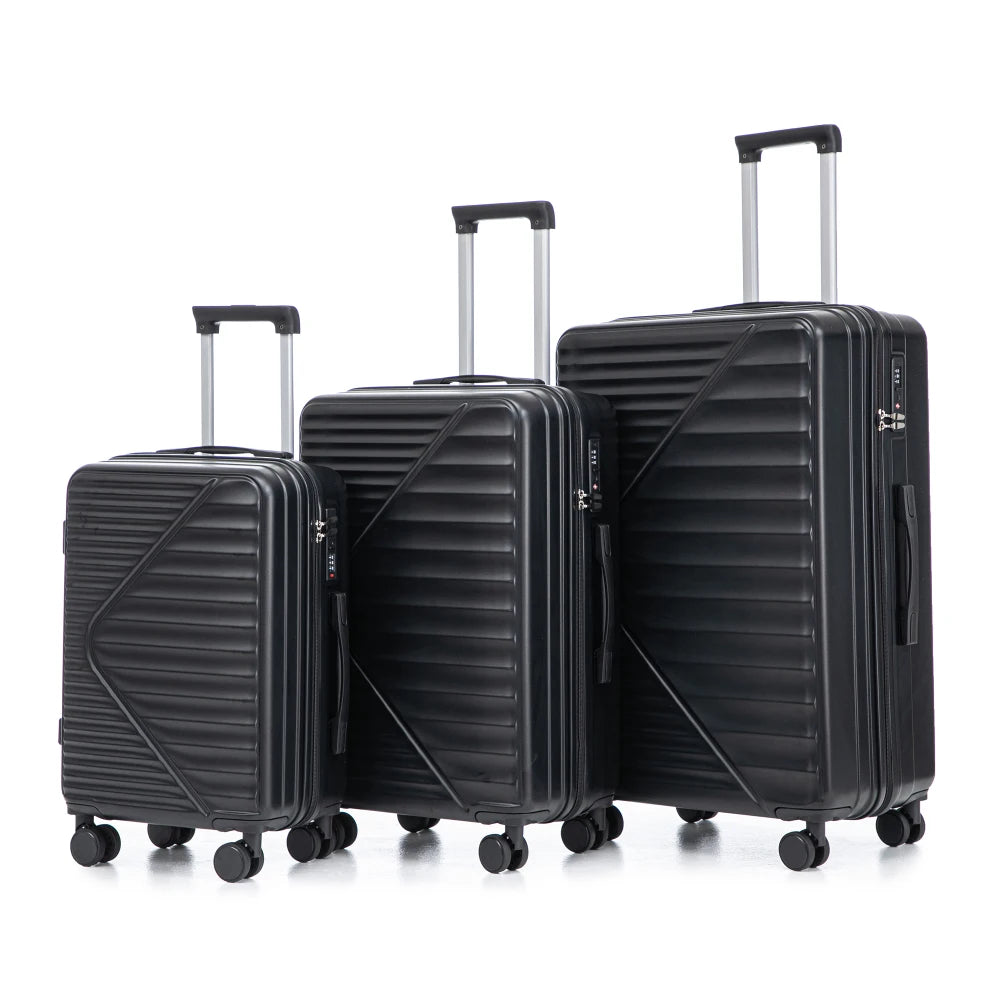 HIFINE TOURIST 20"/24"/28" 3 Pcs/set in ABS Spinner Wheel Luggage Carry on Suitcase Matching Color TSA Combination Lock