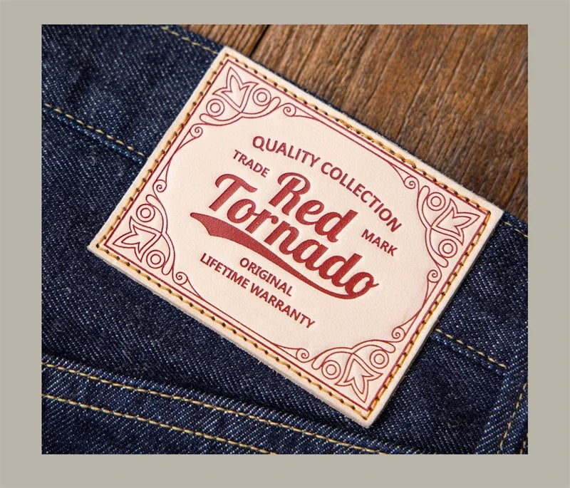 Red Tornado WW2 Model High Waist Loose Straight Men's Jeans 14oz Selvedge Denim Pants