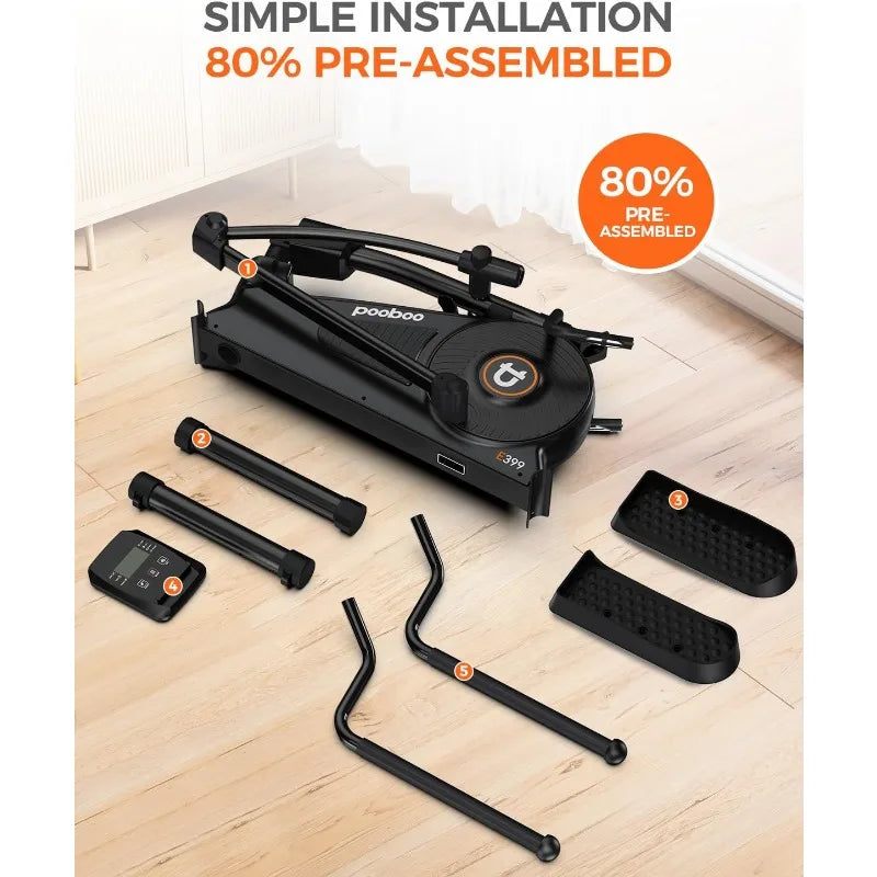 pooboo Elliptical Machine, Elliptical Exercise Machine with16-Level Resistance & Hyper-Quiet Magnetic Driving System