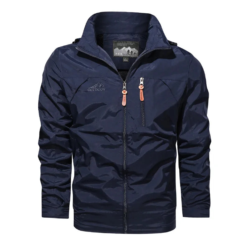 Men's Sports Jacket Men's 2025 Spring and Autumn New Solid Color Casual Windproof and Waterproof Jacket Winter Jacket