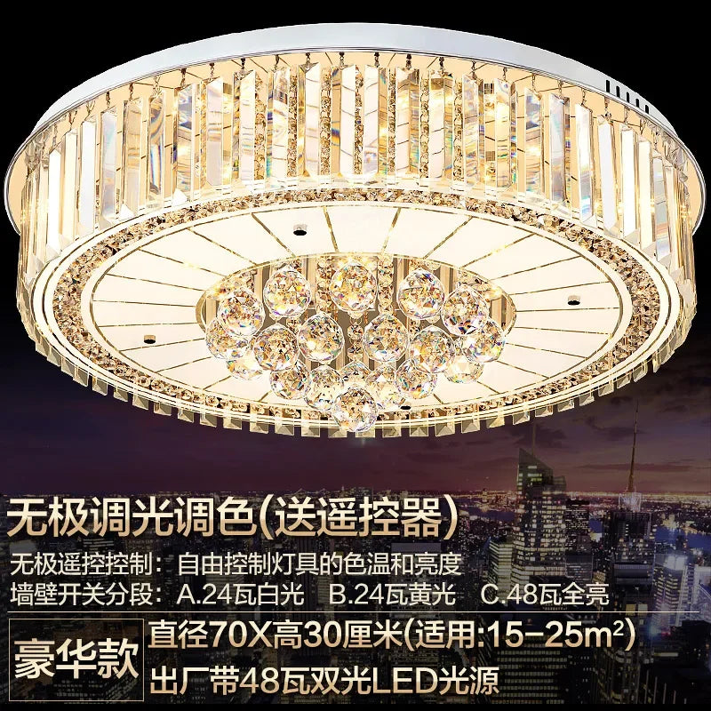 2025Crystal LED Ceiling Chandelier Living Room Decor Gold Lustre Luxury Lighting Dining Bedroom Island Light Indoor Ceiling Lamp