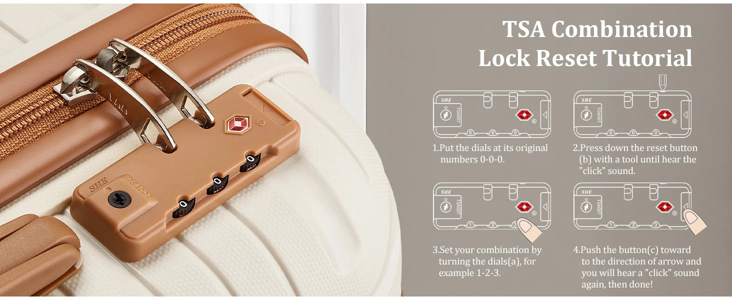 PP Hard Shell Lightweight Durable Luggage Sets, Travel Suitcase with Duffel Bag and Toiletry Bag, TSA Lock, Spinner Wheels