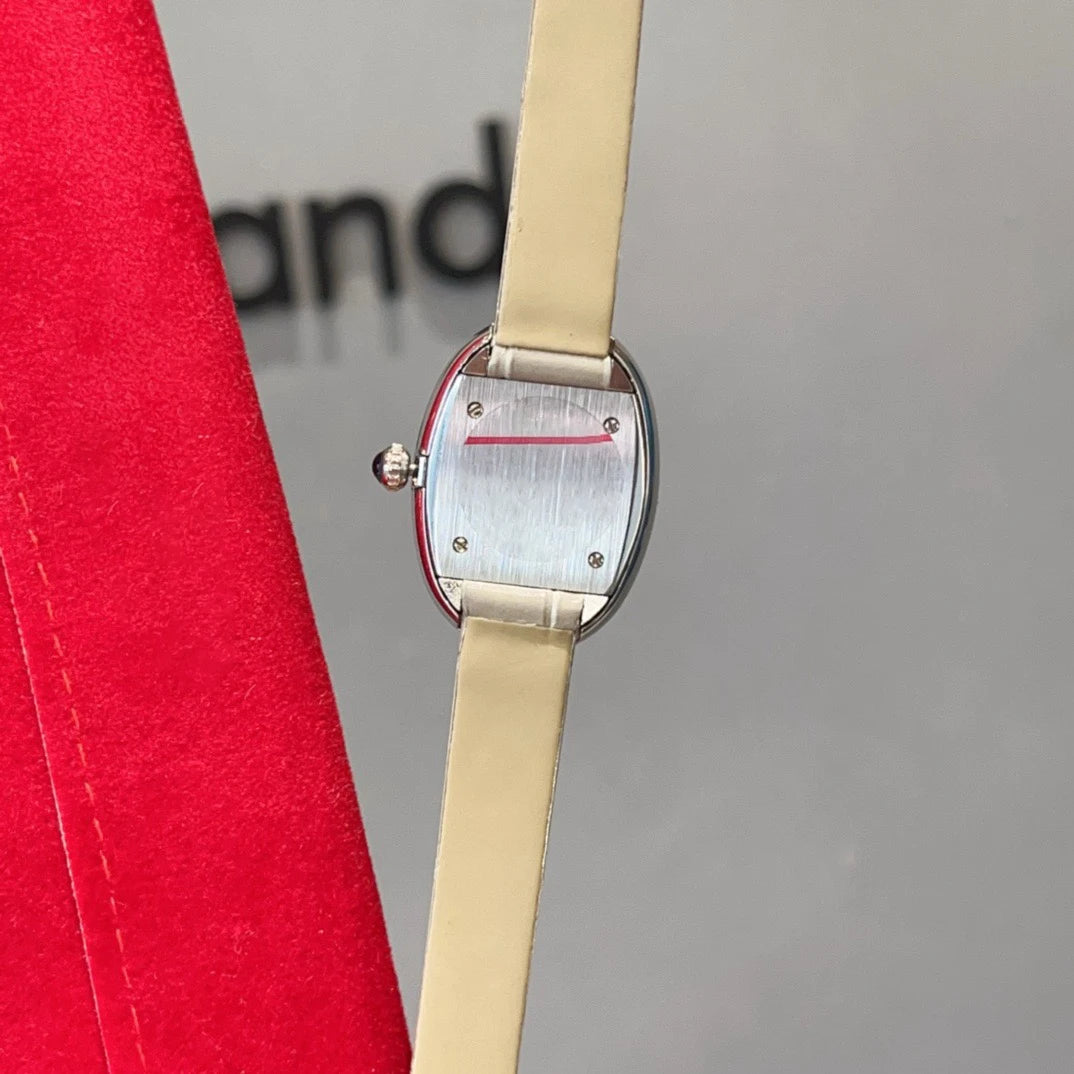 Brand Wrist Watches Woman Girl High Quality 23mm Diamond Oval Style Japanese Quartz Movement Leather Strap Clock CT80