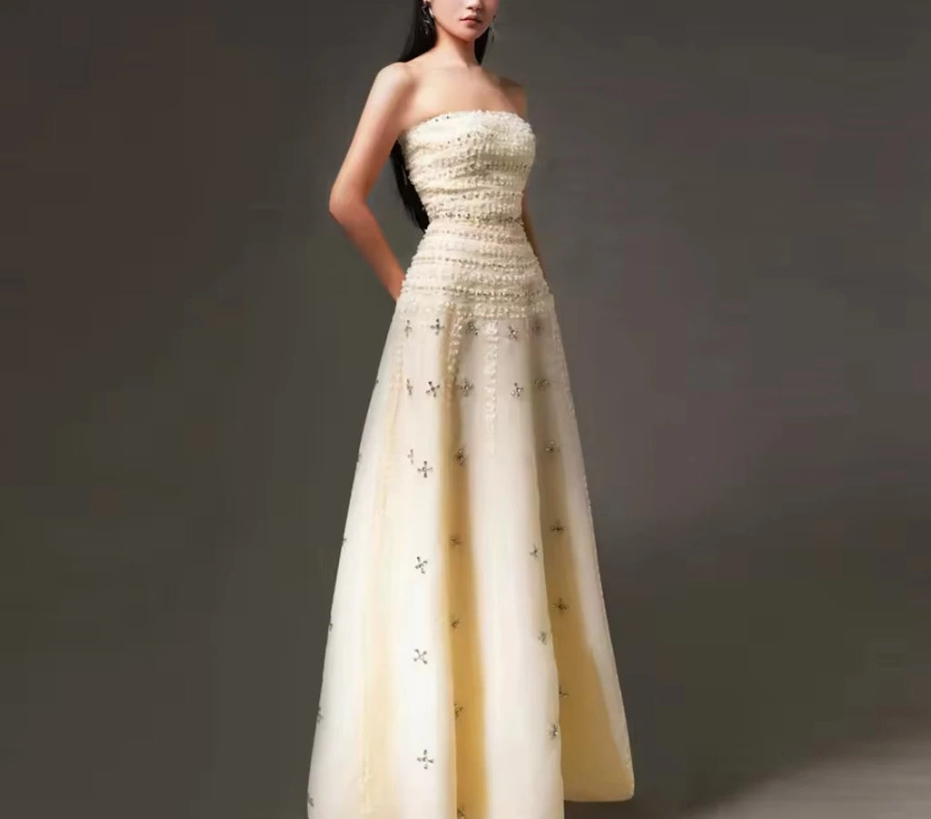 SWEMILE Elegant Strapless Diamond Evening Dresses 2025 A-Line Prom Gowns Customized robes de soirée فساتين للمناسبات الخاصة